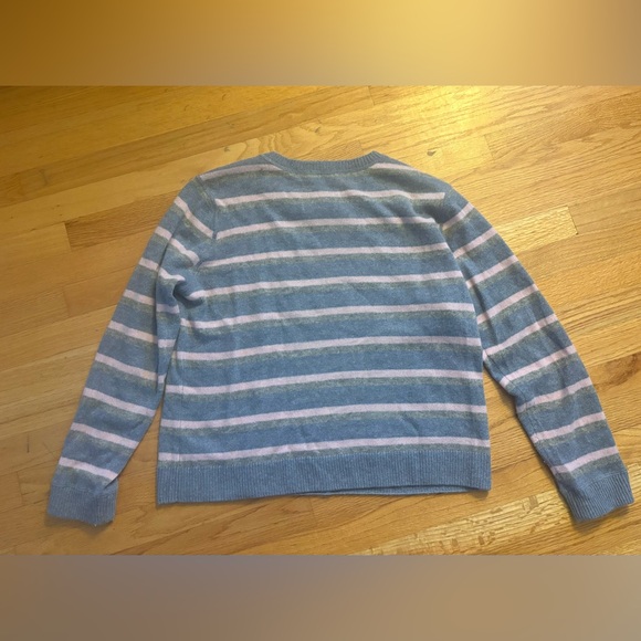 Reformation Cashmere Boyfriend Sweater in Slate Blue Multi Stripe size Small - Picture 4 of 6